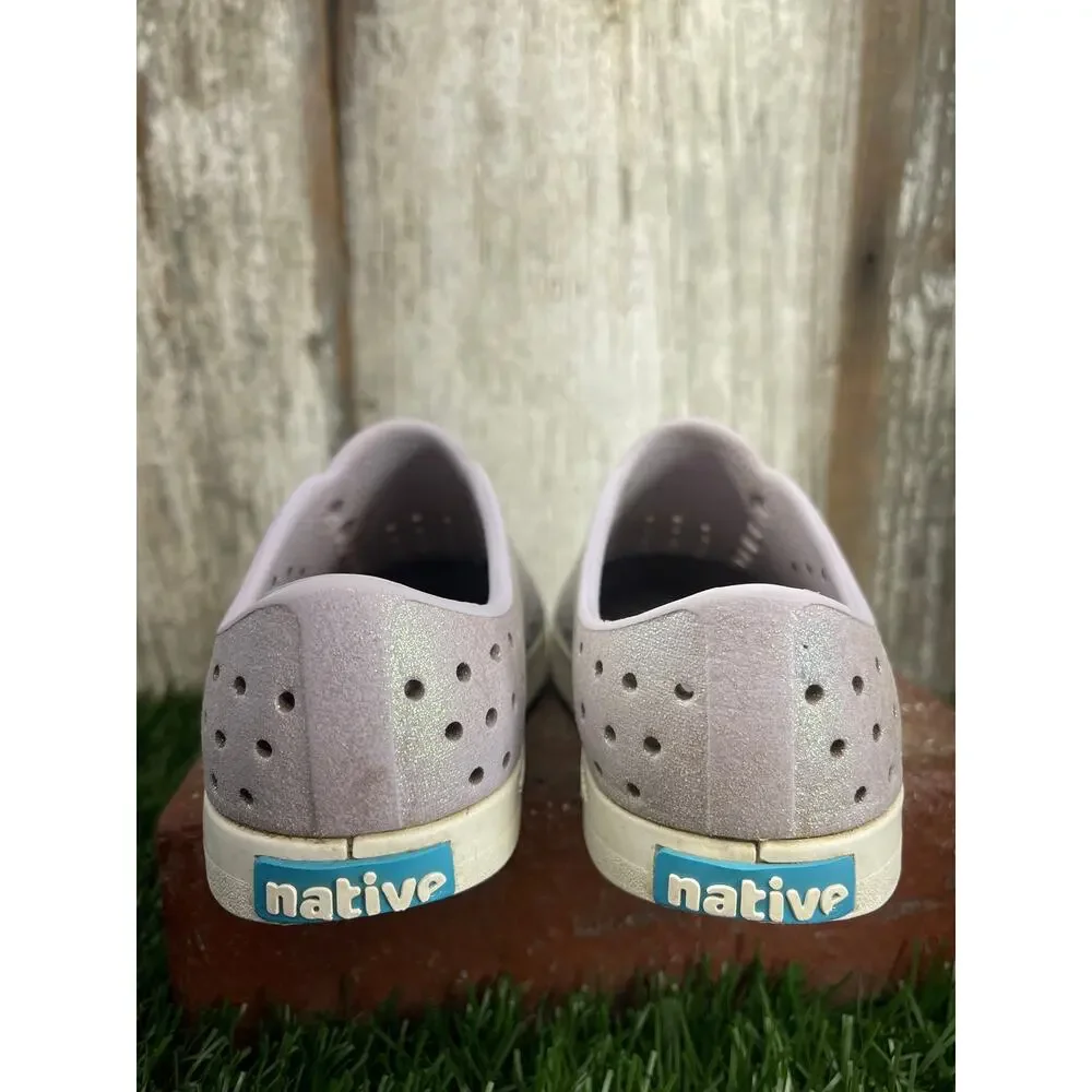 Native Jefferson Light Purple Glitter Slip On Shoes C10